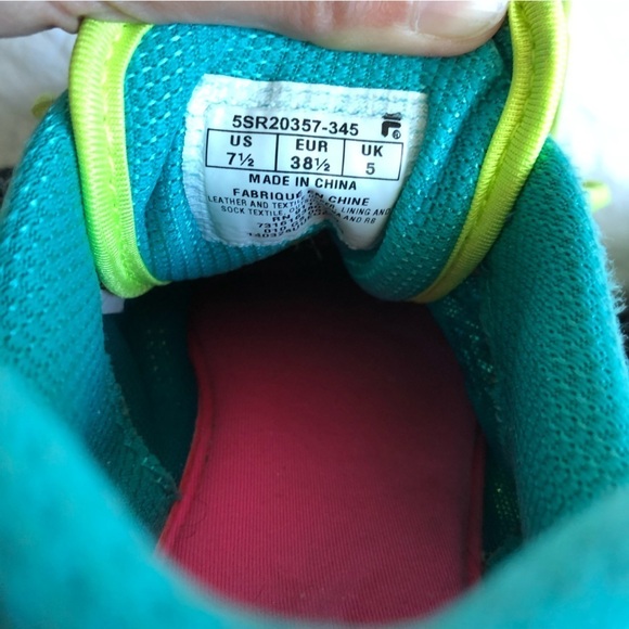 FILA Green Running Sneakers Size 7.5 - Picture 5 of 5